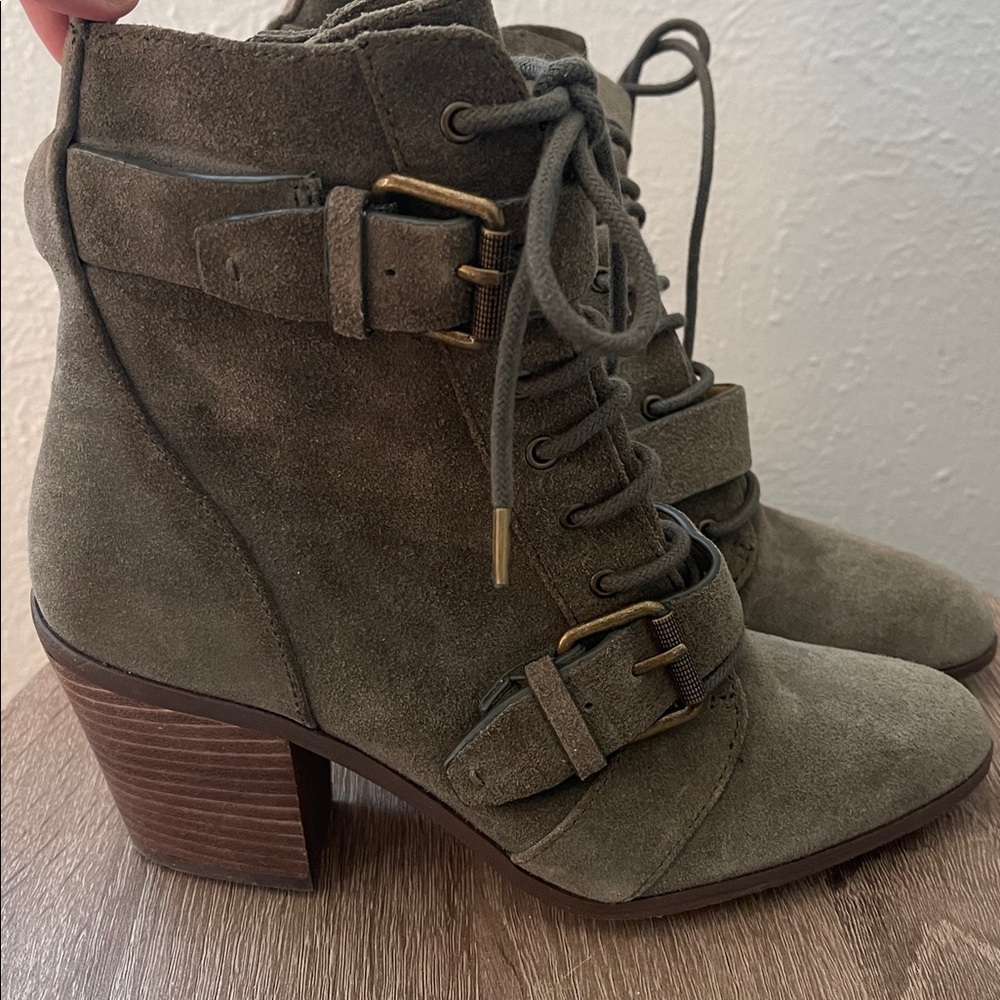 SPLENDID CARLETON ARMY GREEN SUEDE LEATHER STREETWEAR BOOT SZ 7